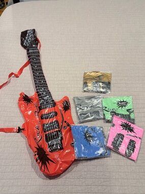 5 pack Inflatable Toy Guitar Play Accessories